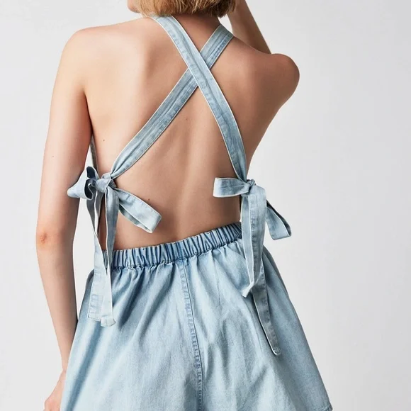 Free People Coral Tides Romper NWOT - Picture 2 of 4